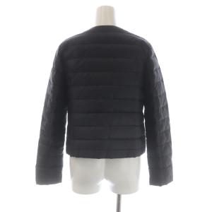 Harrods フリル ダウンジャケット ノーカラー アウター 2 黒 ブラック