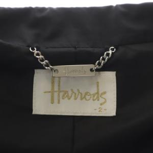Harrods フリル ダウンジャケット ノーカラー アウター 2 黒 ブラック