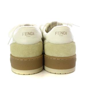 FENDI 8E8252 MATCH スニーカー ローカット カーフレザー 37 ホワイト