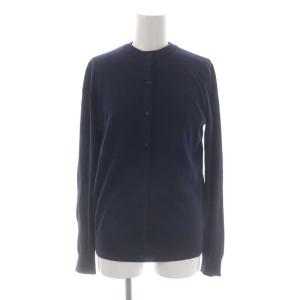 アンサンブル シルクコットンクルーネックカーディガン 長袖 ベスト カットソー ノースリーブ 38 紺 ネイビー
