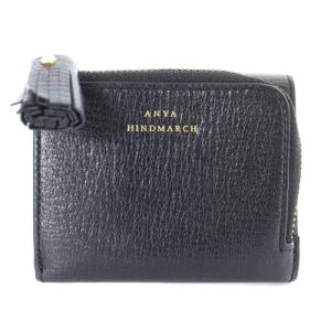 ANYA HINDMARCH MINI TRIFOLD ZIP PEEPING EYES コインケース レザー ブラック