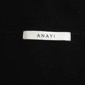 ANAYI レースニットワンピース 長袖 ロング 38 黒 ブラック