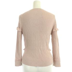 ANAYI クルーネック フリル カーディガン ニット 長袖 38 ピンク