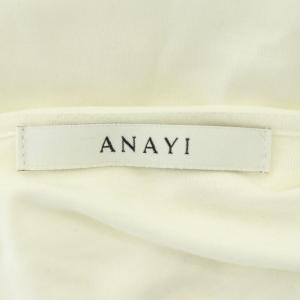 ANAYI ブラウス カットソー 長袖 プルオーバー Vネック フリル 袖シースルー 38 白 ホワイト