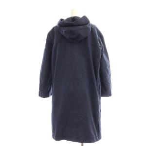 MHL. WASHED WAXED COTTON ダッフルコート ロング 2 紺 ネイビー
