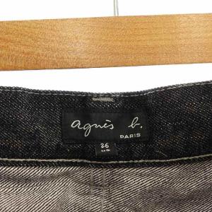 agnes b. デニムパンツ ジーンズ ストレート 26 黒 ブラック