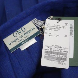 O'NEIL OF DUBLIN PLAGE別注 23AW TWEED MID KILT SKT ラップスカート プリーツスカート 膝丈 F36 青 ブルー