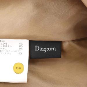 Diagram GRACE CONTINENTAL カシュクールカットジャガードワンピース ロング 花柄 長袖 36 ライトブラウン マスタードイエロー