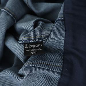 Diagram GRACE CONTINENTAL デニムフリンジワンピース ロング 長袖 Iライン コットン 38 紺 ネイビー