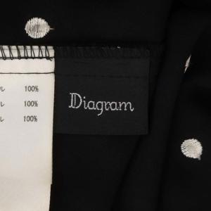 Diagram GRACE CONTINENTAL 22SS シャツ ブラウス カットワーク フリル ドット 七分袖 36 S 黒 ブラック