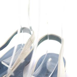 MARC JACOBS フラットシューズ パンプス レザー ポインテッドトゥ バックストラップ リボン 36.5 23.5cm グレー