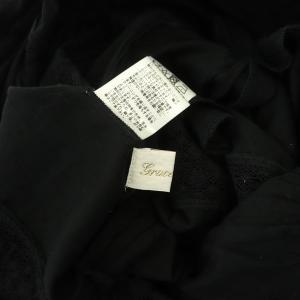 Grace Class コットンボイルレースカーディガン ロング 七分袖 ピンタック フレアスリーブ 36 黒 ブラック