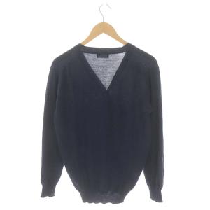 MARGARET HOWELL JOHN SMEDLEY ニット カーディガン 前開き ウール M 紺 ネイビー