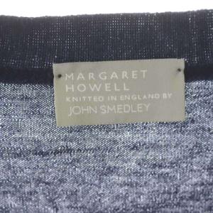 MARGARET HOWELL JOHN SMEDLEY ニット カーディガン 前開き ウール M 紺 ネイビー