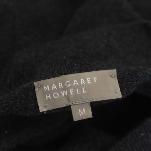 MARGARET HOWELL モックネック スイッチング ウール ニット セーター 長袖 M チャコールグレー