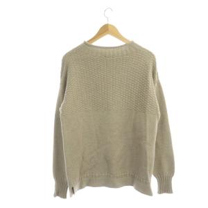 MARGARET HOWELL 21AW MULTIEND WOOL KNIT ヨーク編み ニット セーター 長袖 ウール M グレージュ