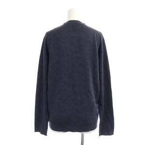 MARGARET HOWELL × JOHN SMEDLEY ウールニット カーディガン 長袖 Vネック M 紺 ネイビー