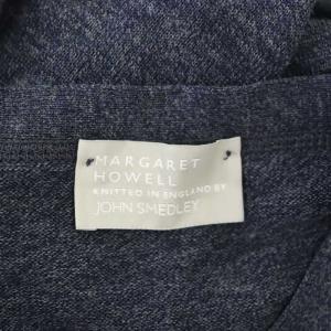 MARGARET HOWELL × JOHN SMEDLEY ウールニット カーディガン 長袖 Vネック M 紺 ネイビー