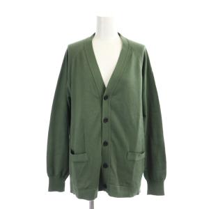 × JOHN SMEDLEY コットンニット カーディガン 長袖 Vネック M スモークグリーン