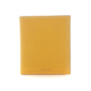 フォトケース 写真入れ ミニ レザー ロゴ 黄 イエロー