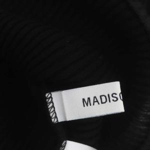 MADISONBLUE CREW NECK N/S PO RIB タンクトップ カットソー シアー リブ M 黒 ブラック