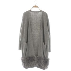 ヘムファーニットカーディガン ロング 長袖 36 グレー