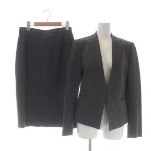 ユマ UMA セットアップ 上下 ノーカラージャケット 総裏地 スカート タイト ロング 40 グレー