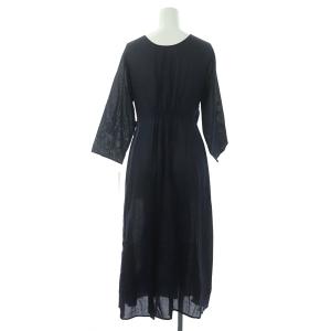 SHIPS コットン2WAYカシュクールワンピース ロング 長袖 ONE 紺 ネイビー