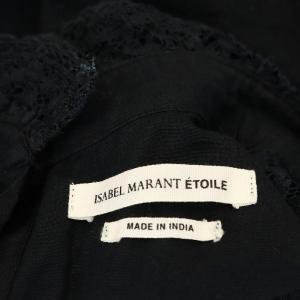 ISABEL MARANT ETOILE 長袖 レース ブラウス シャツ バックボタン ボトルネック シアー 38 黒 ブラック