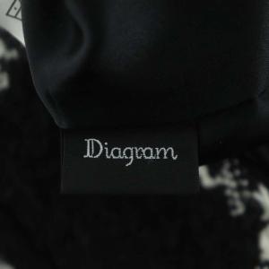 Diagram GRACE CONTINENTAL ビッグチェックミニスカート 台形 ラップ調 ウール混 36 黒 白 ブラック ホワイト