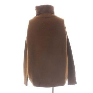 IENA AQUA ハイネックワイドプルオーバー ニット セーター 長袖 カシミヤ混 茶 ブラウン