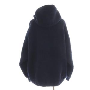 Deuxieme Classe ボアフードパーカー ジップアップ 紺 ネイビー