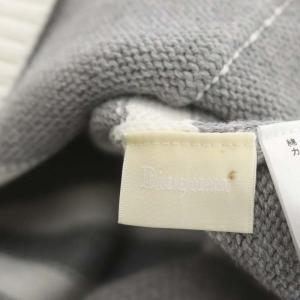 Diagram GRACE CONTINENTAL ボーダーロングニット カーディガン フロントオープン 36 S グレー 白 ホワイト