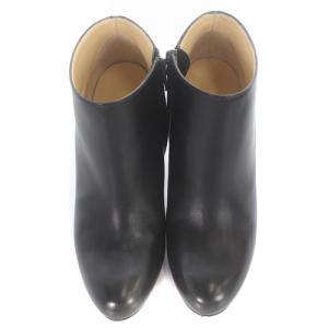Christian Louboutin BELLE 85 ジップアップ レザー ショートブーツ ブーティ ピンヒール 37 24cm 黒 ブラック