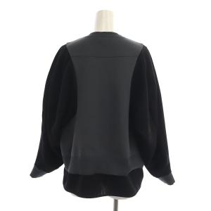 ENFOLD 23AW KNIT×SHIRT JUMPER ニットジャンパー ジャケット 切替 38 グレー 黒 ブラック