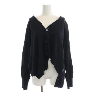 22SS アシンメカーディガン ニット 長袖 38 黒 ブラック