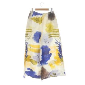 nagonstans ペイントプリントワイドパンツ バックジップ コットン36 M マルチカラー