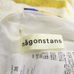 nagonstans ペイントプリントワイドパンツ バックジップ コットン36 M マルチカラー