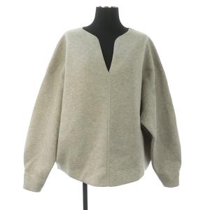 20AW キーネックプルオーバー 長袖 ダンボール ボリュームスリーブ ストレッチ F ベージュ