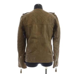 ISABEL MARANT レザー シングルライダースジャケット ラムスキン 36 イエローブラウン