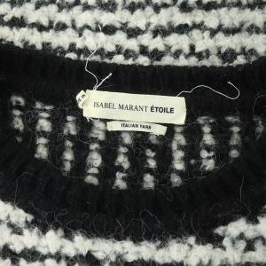 ISABEL MARANT 長袖ニット セーター クルーネック アルパカ混 イタリアンヤーン 40 白 黒 ホワイト ブラック