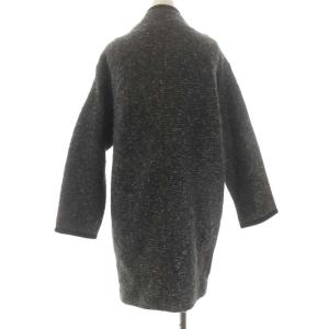 ISABEL MARANT スタンドカラーコート アウター パイピング ミドル丈 ウール 36 チャコールグレー
