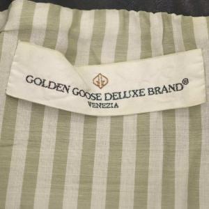 GOLDEN GOOSE ヴィンテージ加工 スタッズ レザー ライダースジャケット ジップアップ XS 茶 ブラウン