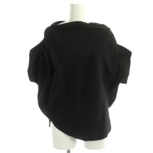18AW 変形バルーントップスカットソー 半袖 無地 コットン 2 黒 ブラック