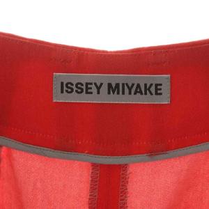 ISSEY MIYAKE 16SS 切替ワイドパンツ タック イージー 1 ライトグレー レッドオレンジ IM62FF521