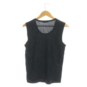 ISSEY MIYAKE MEN 17SS プリーツノースリーブカットソー タンクトップ 1 紺 ネイビー