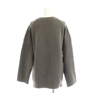 EVERYDAY I LIKE FLANNEL クルーネックニット セーター プルオーバー サイドスリット テールカット ウール グレー