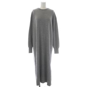 L'Appartement Knit Dress ニットドレス セーター ワンピース ロング丈 マキシ丈 長袖 サイドスリット プルオーバー ウール グレー