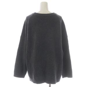 EVERYDAY I LIKE Boucle クルーネック プルオーバー ニット セーター 長袖 サイドスリット テールカット グレー