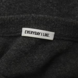 EVERYDAY I LIKE Boucle クルーネック プルオーバー ニット セーター 長袖 サイドスリット テールカット グレー